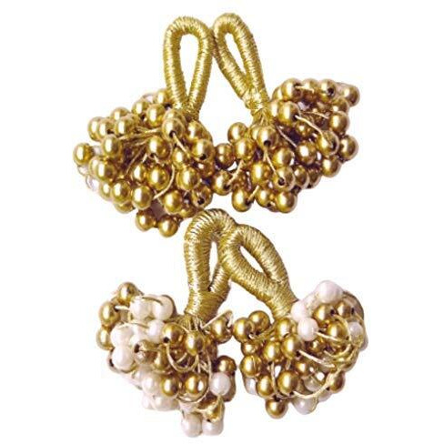 Paushak Boutique Moti Bunch Golden & Silver Latkan (1 Set Golden & 1 Set Silver)