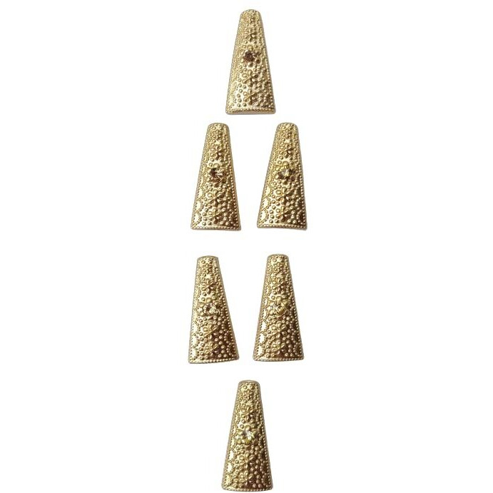 Paushak Boutique Triangle Designer Golden Stone Button (Piece Of 6)