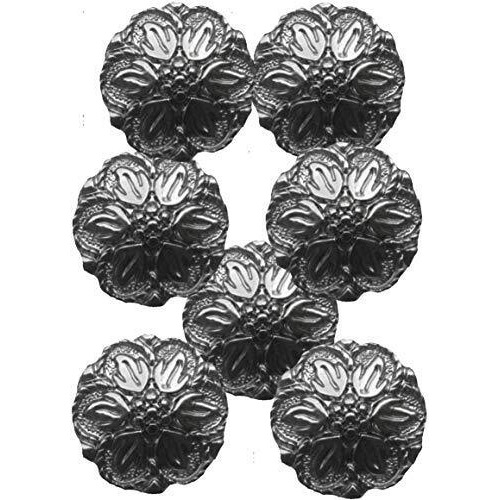 Paushak Boutique Black Flower Button For Indian Dresses For Kurties,Gowns And Party Wears Dresses (Piece Of 7)