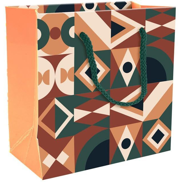 Paperpep Orange Abstract Pattern Print 6&quotX3&quotX6" Gifting Paper Bag| Ideal For Return Gifts, Presents, Weddings, Birthday, Holiday Presents, Celebrations | Pack Of 12