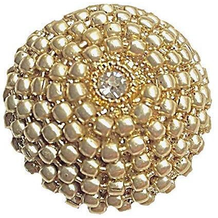 Paushak Boutique Fancy Golden Jewellery Buttons (Set Of 2)