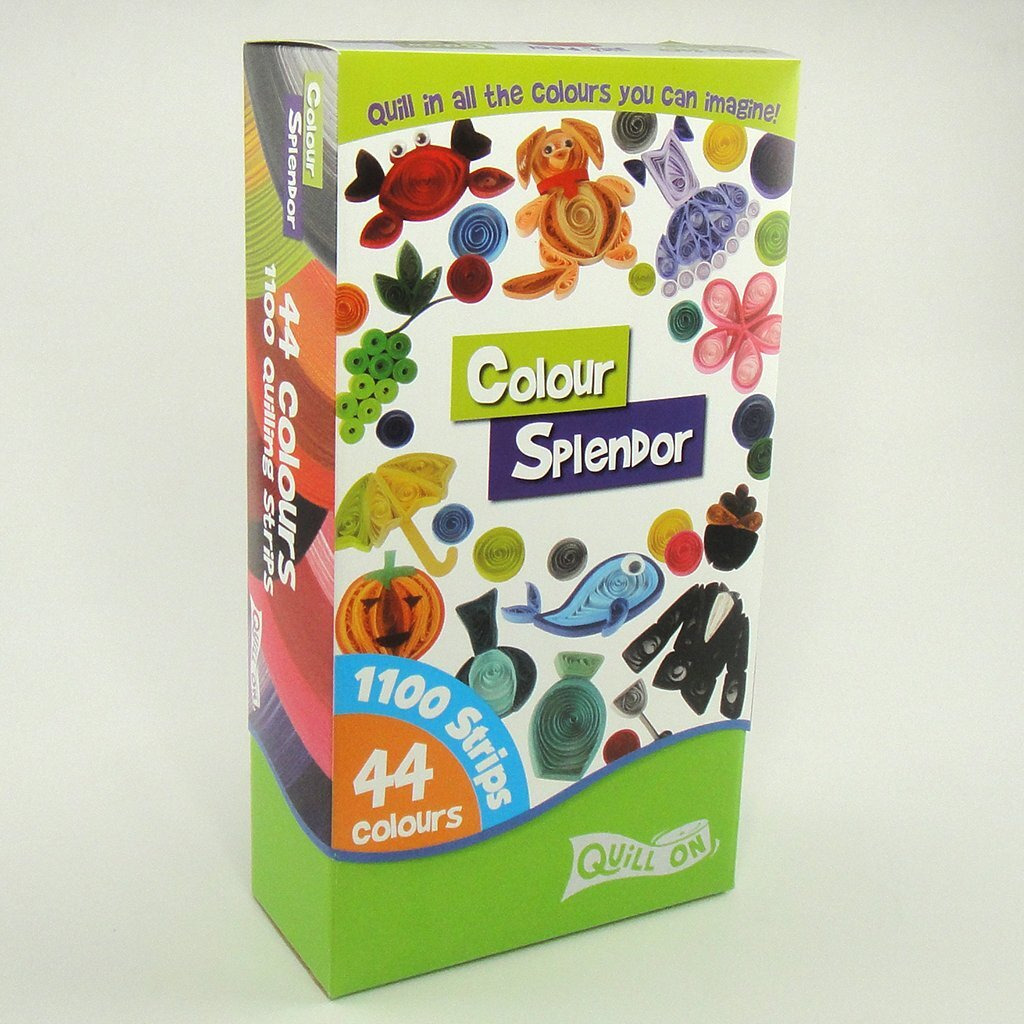 Colour Spledor - Sticky Back 5 Mm Quilling Strips - 1100 Strips - 44 Shades