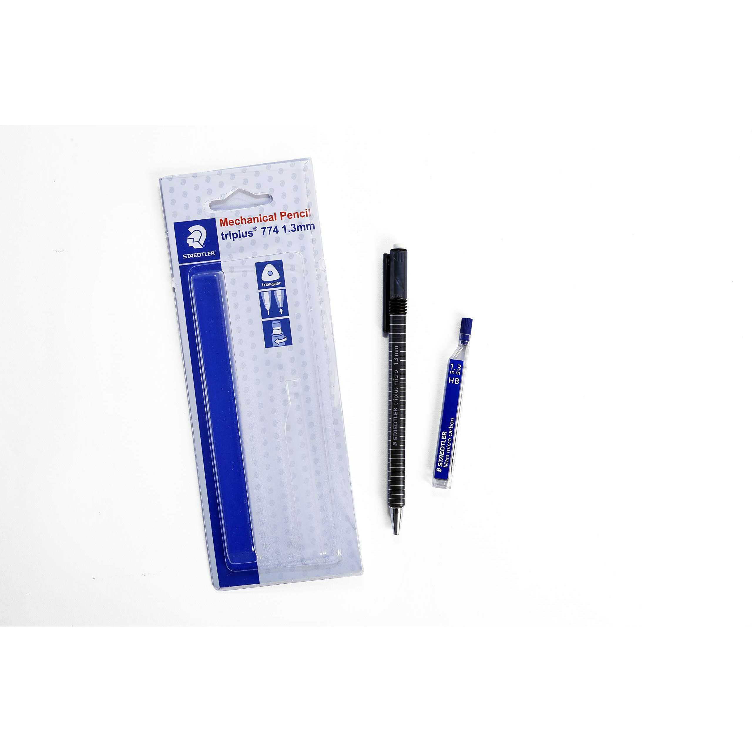 Staedtler Triplus Micro Mechanical Pencil 1.3 Mm With 1 Pack Of Leads, Silver, Black