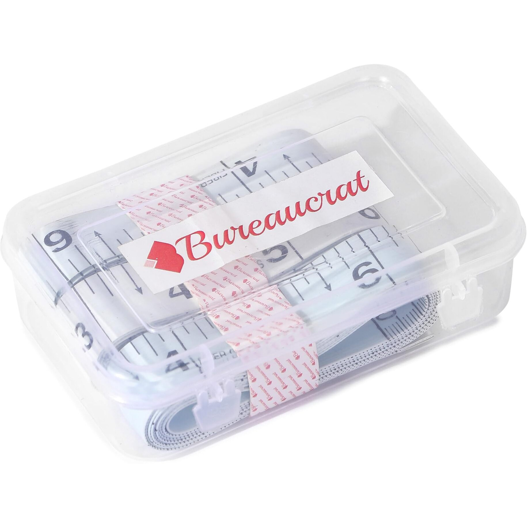 Bureaucrat Measuring Tape - Body Measurement Inch Tape - 60 Inches/150 Cms - Double Side Rulers, Fiberglass, Flexible, Portable,Sewing, Dress Making Tailor's Tape (White Pack Of 4)