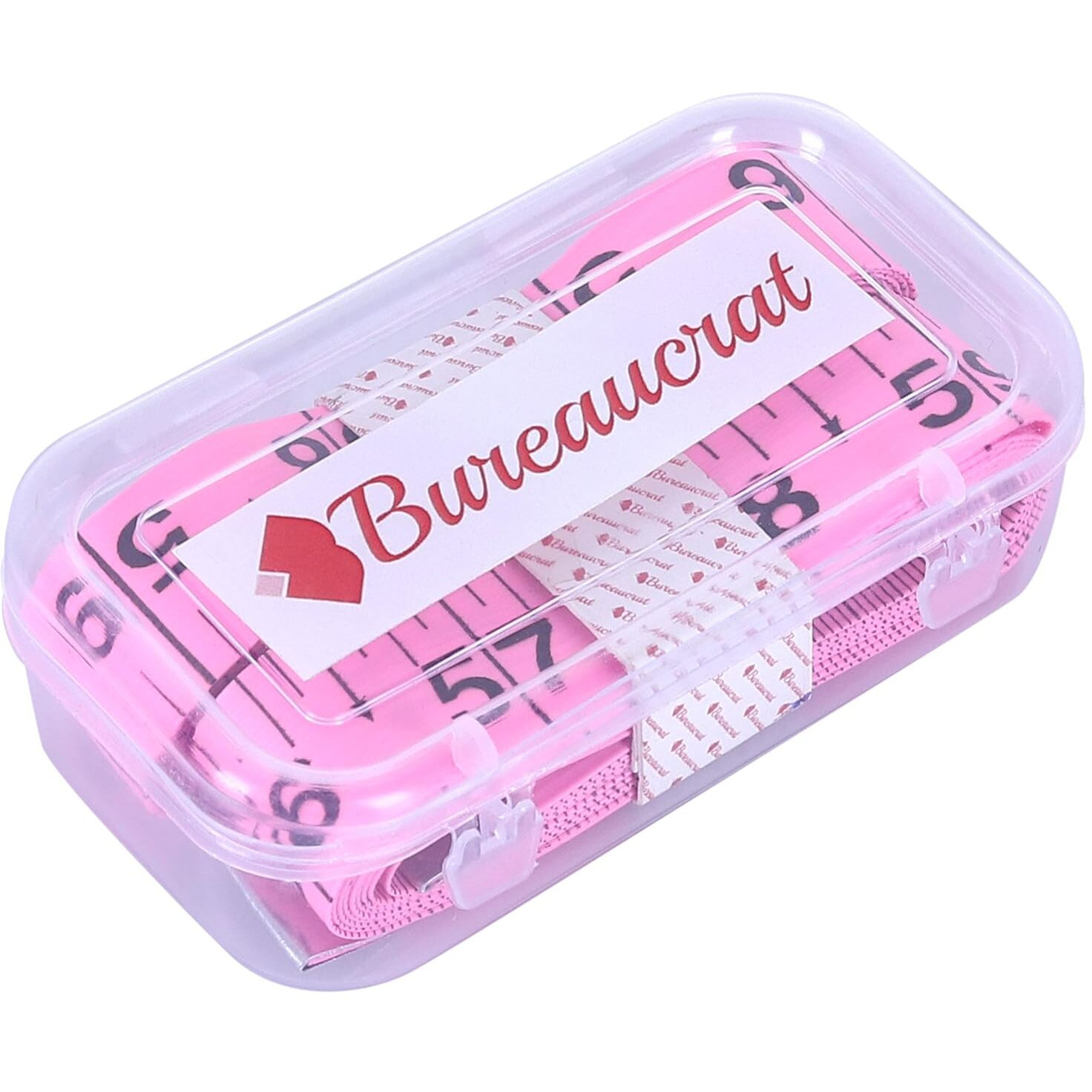 Bureaucrat Measuring Tape - Body Measurement Inch Tape - 60 Inches/150 Cms - Double Side Rulers, Fiberglass, Flexible, Portable,Sewing, Dress Making Tailor's Tape (Pink,Pack Of 6)