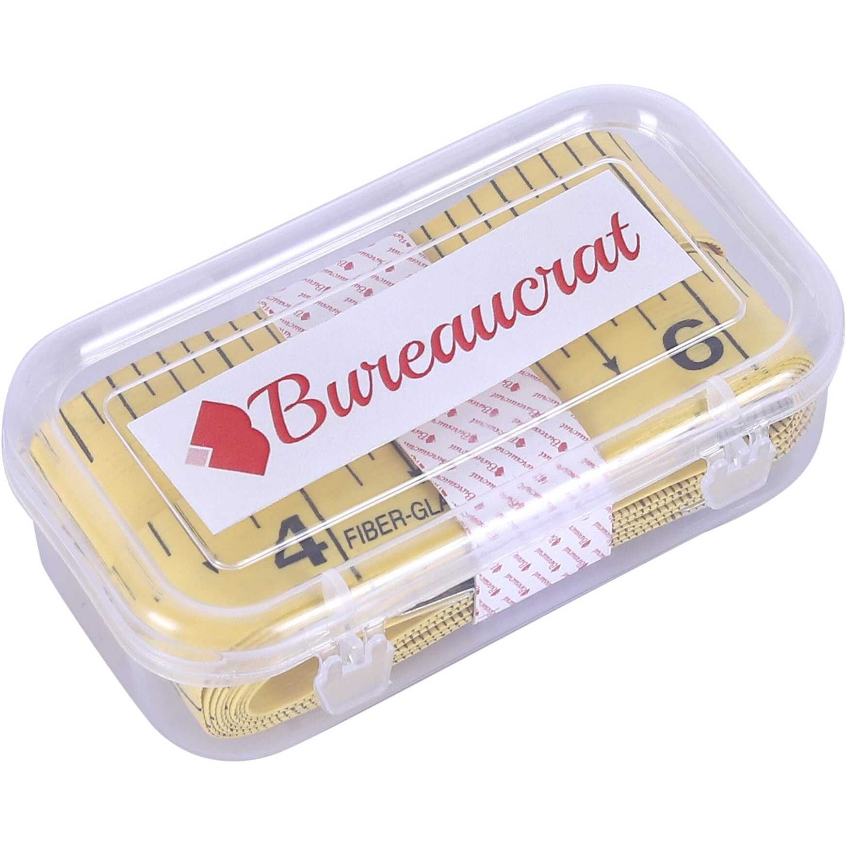 Bureaucrat Measuring Tape - Body Measurement Inch Tape - 60 Inches/150 Cms - Double Side Rulers, Fiberglass, Flexible, Portable,Sewing, Dress Making Tailor's Tape (Yellow,Pack Of 5)