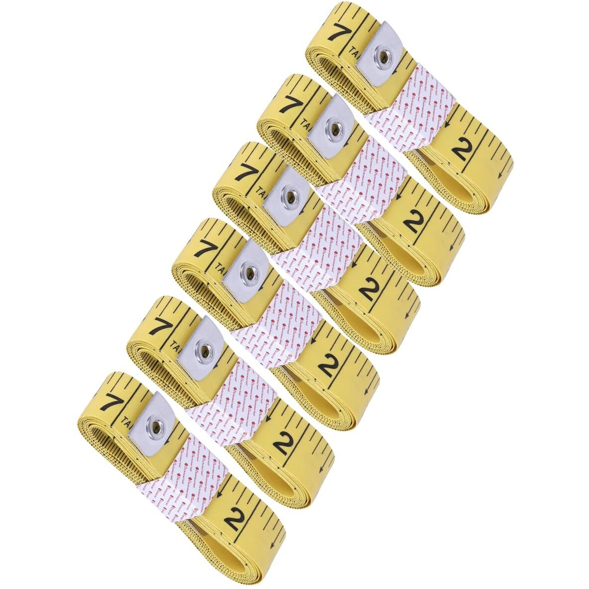 Bureaucrat Measuring Tape - Body Measurement Inch Tape - 60 Inches/150 Cms - Double Side Rulers, Fiberglass, Flexible, Portable,Sewing, Dress Making Tailor's Tape (Yellow,Pack Of 6)