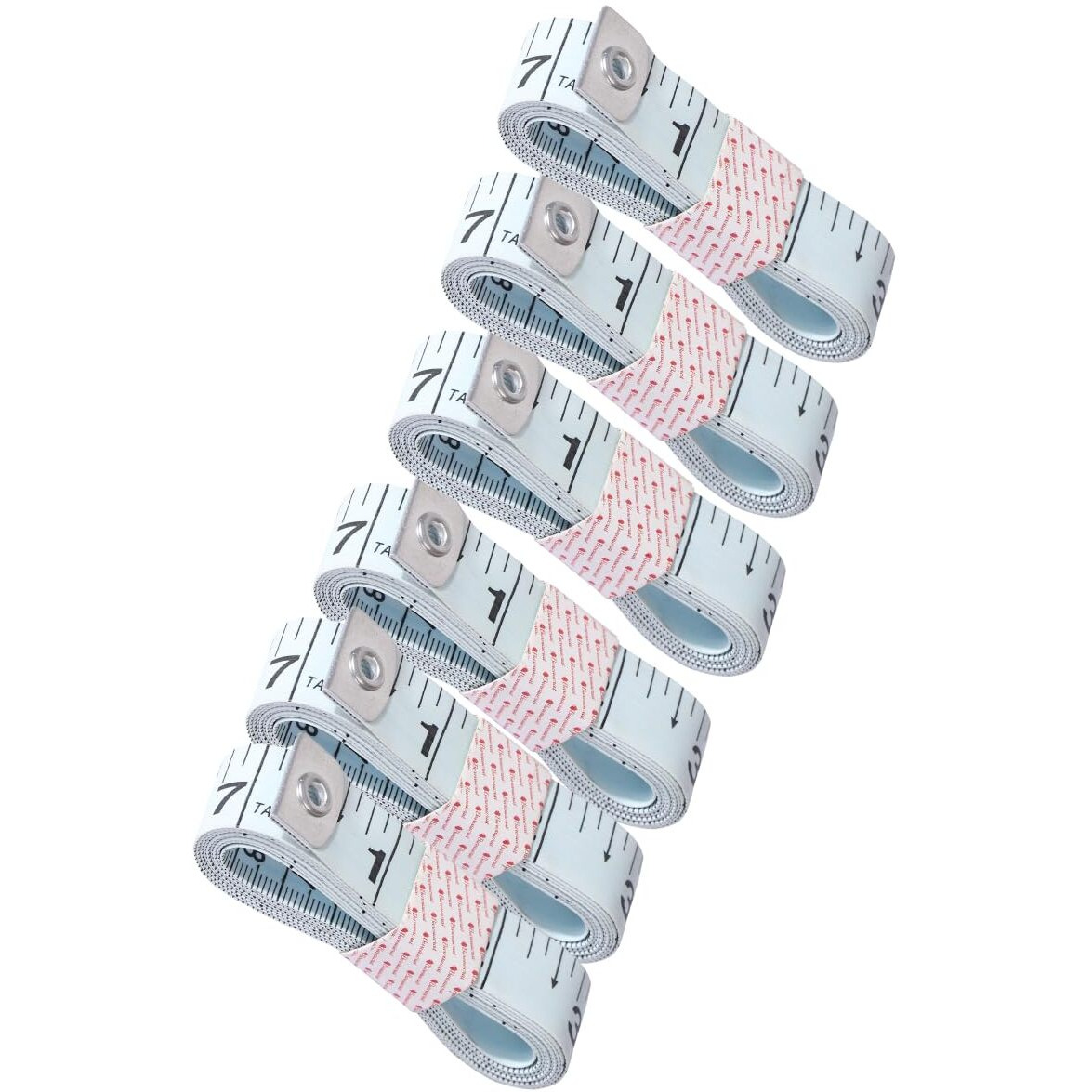 Bureaucrat Measuring Tape - Body Measurement Inch Tape - 60 Inches/150 Cms - Double Side Rulers, Fiberglass, Flexible, Portable,Sewing, Dress Making Tailor's Tape (White,Pack Of 6)