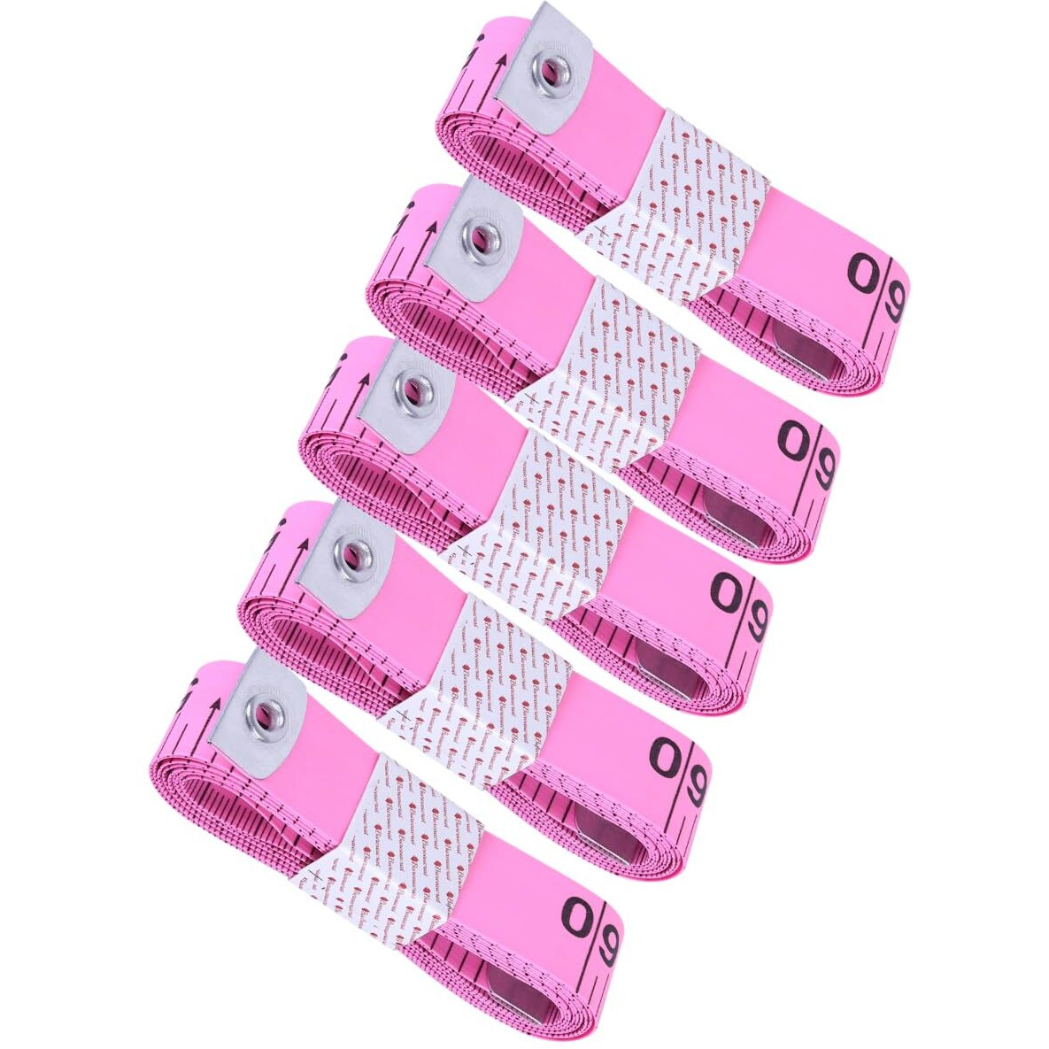 Bureaucrat Measuring Tape - Body Measurement Inch Tape - 60 Inches/150 Cms - Double Side Rulers, Fiberglass, Flexible, Portable,Sewing, Dress Making Tailor's Tape (Pink,Pack Of 5)