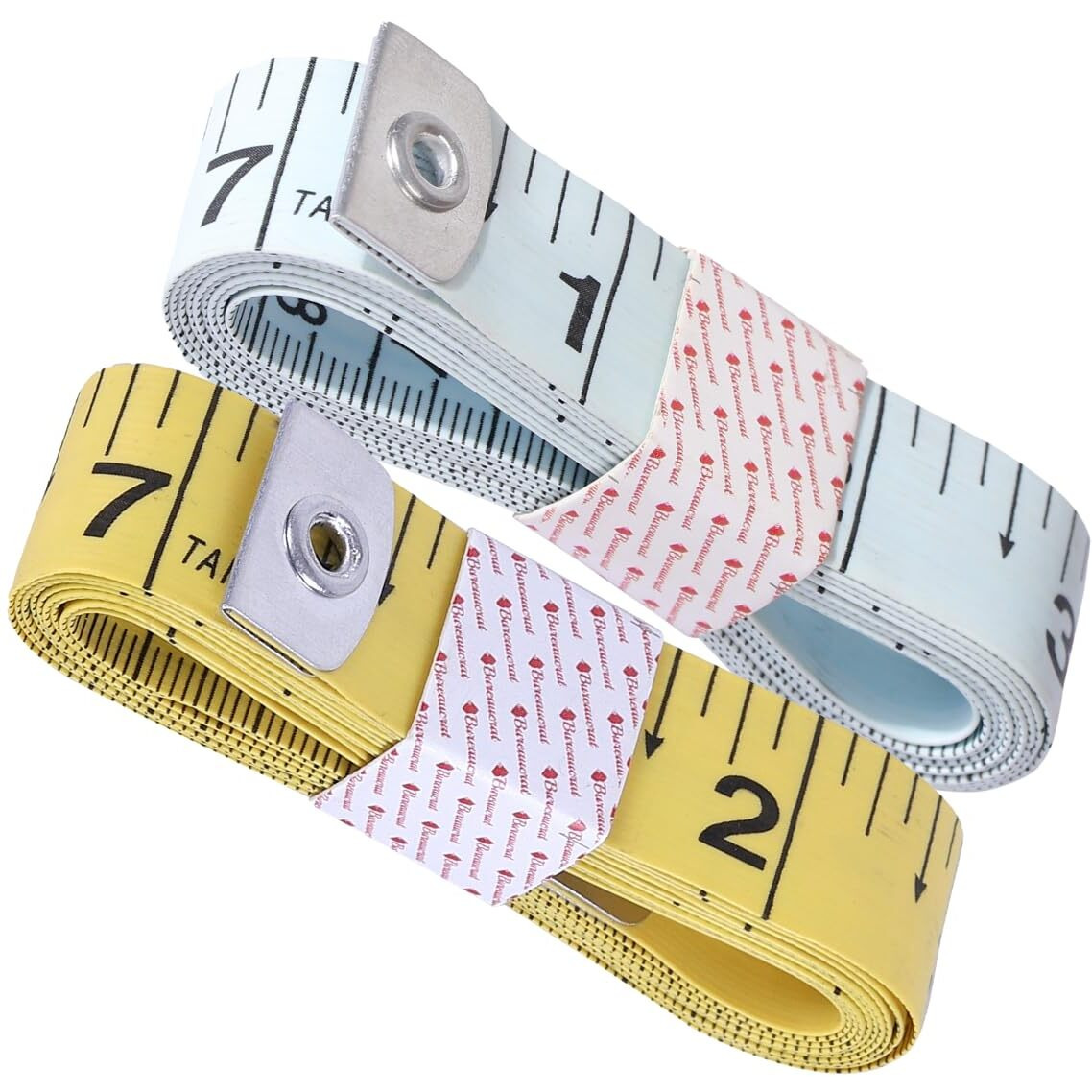Bureaucrat Measuring Tape - Body Measurement Inch Tape - 60 Inches/150 Cms - Double Side Rulers, Fiberglass, Flexible, Portable,Sewing, Dress Making Tailor's Tape-P2 (Yellow, White)