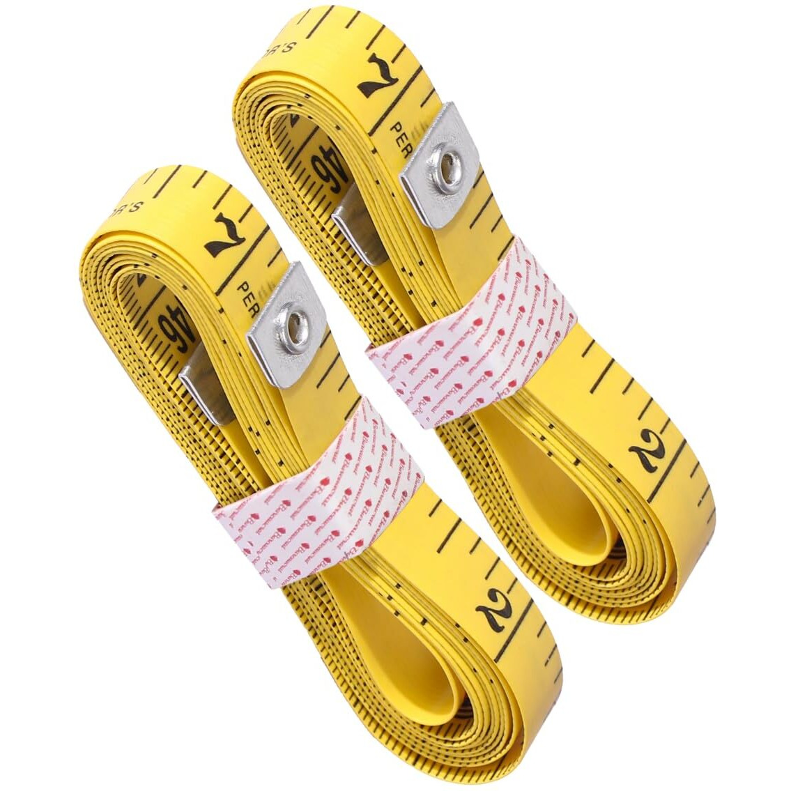Bureaucrat Measuring Tape - Body Measurement Inch Tape - 60 Inches/150 Cms- Width 13Mm - Double Side Rulers, Fiberglass, Flexible, Portable - Pack Of 2 (Yellow)