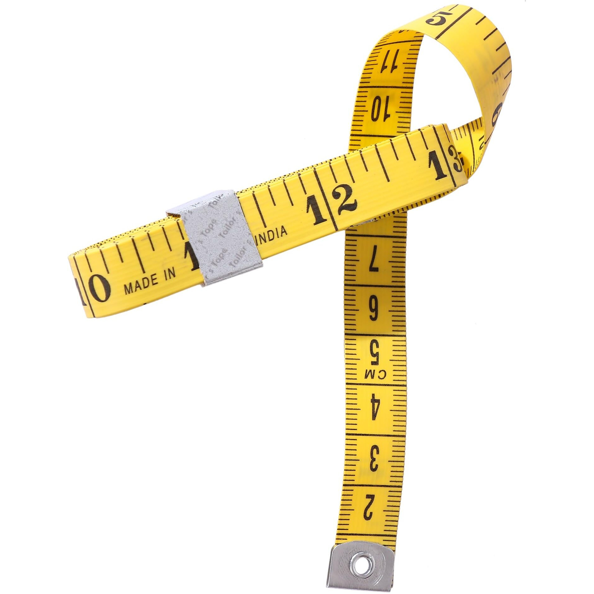 Bureaucrat Measuring Tape - Body Measurement Inch Tape - 60 Inches/150 Cms- Width 13Mm - Double Side Rulers, Fiberglass, Flexible, Portable - Pack Of 2 (Yellow)