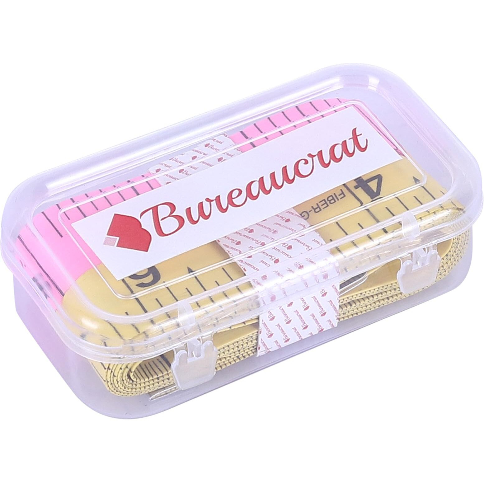 Bureaucrat Measuring Tape - Body Measurement Inch Tape - 60 Inches/150 Cms - Double Side Rulers, Fiberglass, Flexible, Portable,Sewing, Dress Making Tailor's Tape (Pack Of 2-Pink, Yellow)