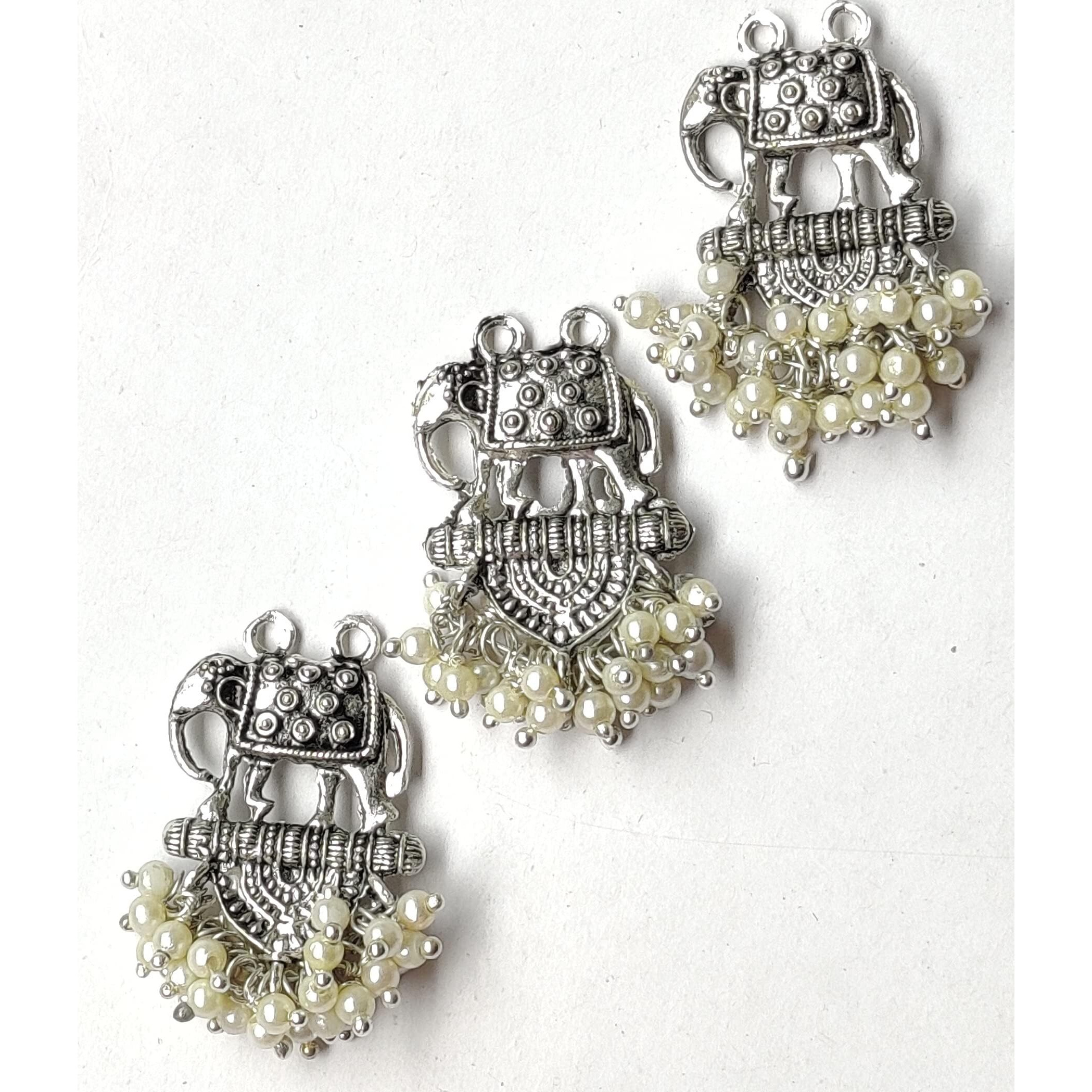 Paushak Boutique Antique Silver Meenakari Button (Piece Of 3)