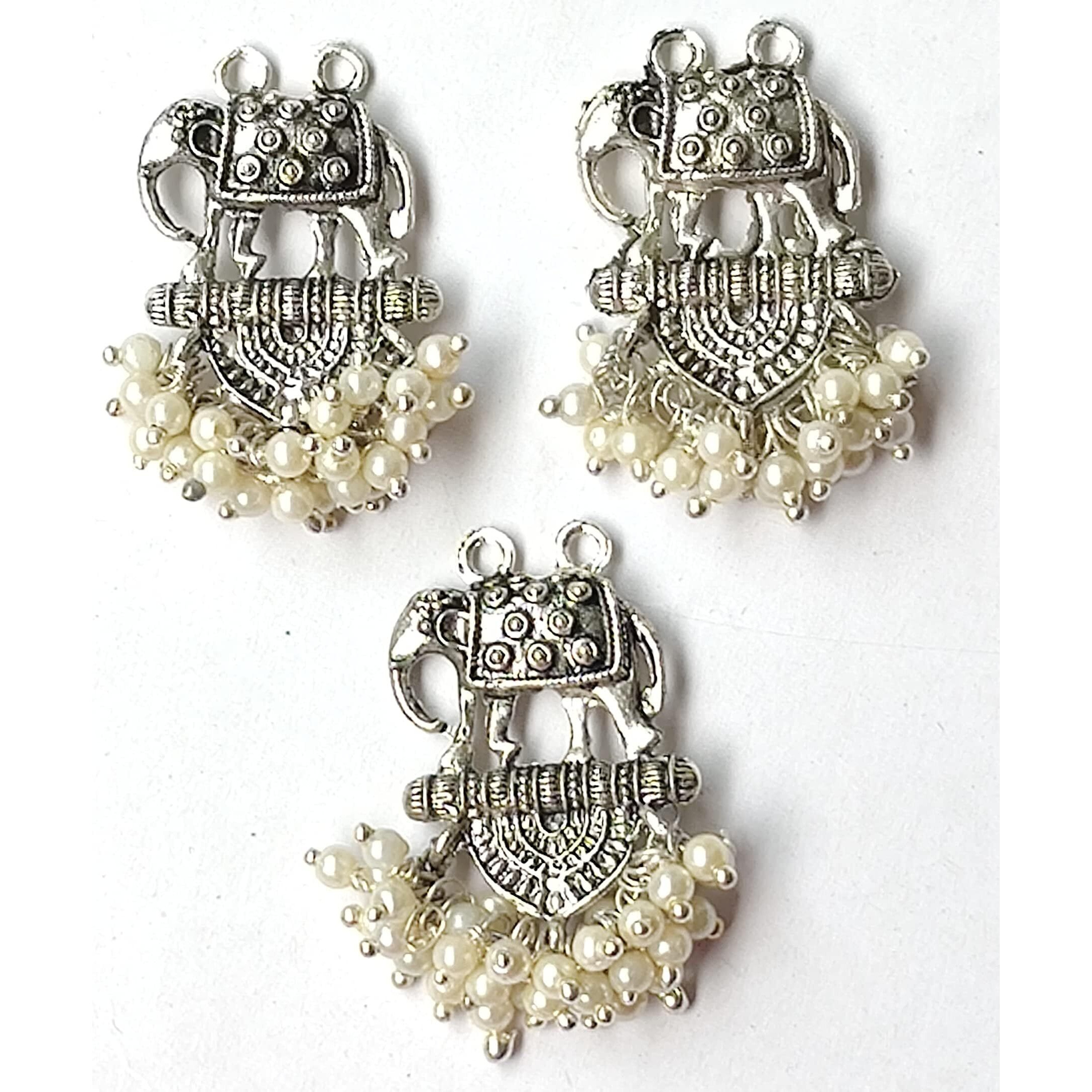 Paushak Boutique Antique Silver Meenakari Button (Piece Of 3)