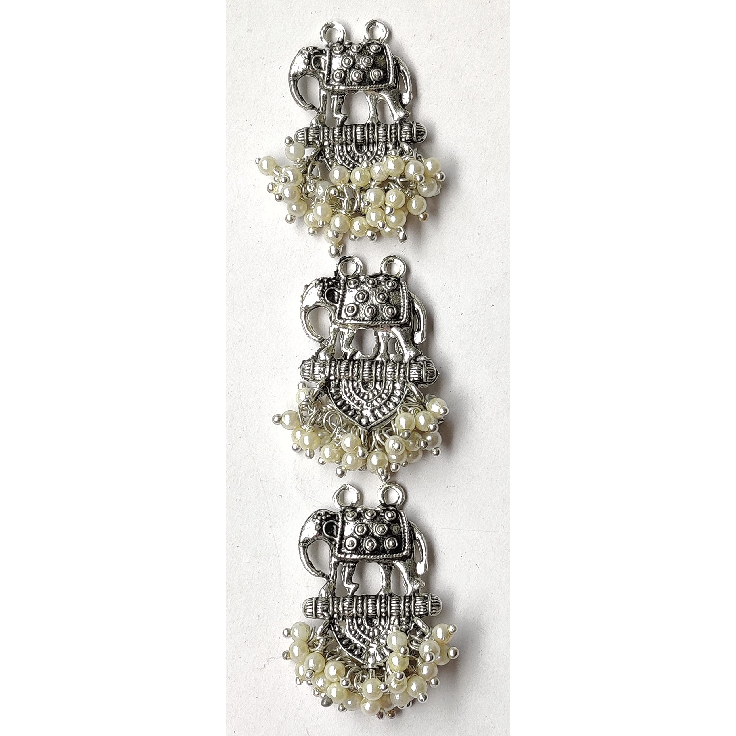 Paushak Boutique Antique Silver Meenakari Button (Piece Of 3)
