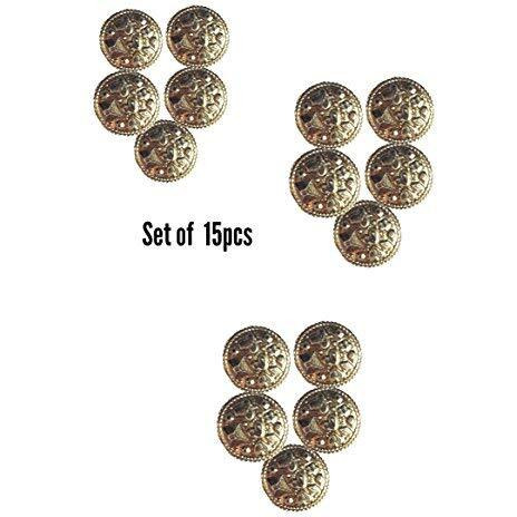 Paushak Boutique Brown Printed Button (Piece Of 15)