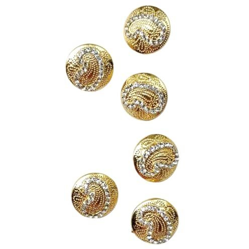 Paushak Boutique Designer Golden Mango Shape Silver Stone Button (Piece Of 3)