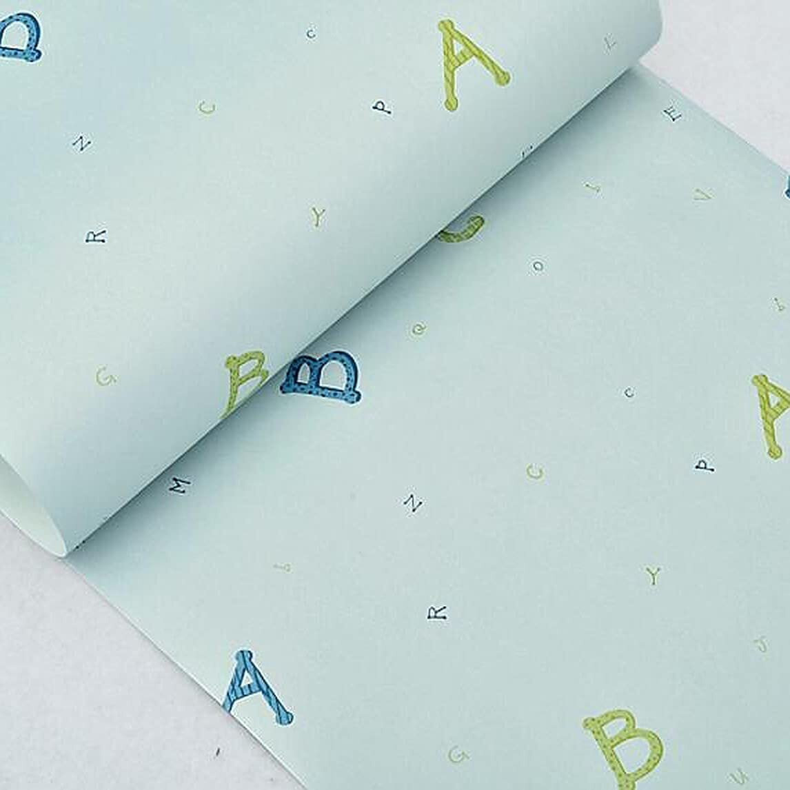 Wolpin Wall Sticker Kids Wallpaper (60 X 300 Cm) Kids Room Alphabets Design, Blue