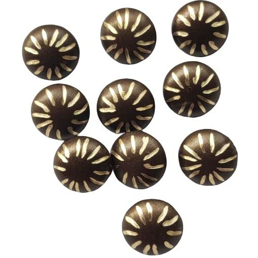 Paushak Boutique Round Brown Brasso Button (Piece Of 10)