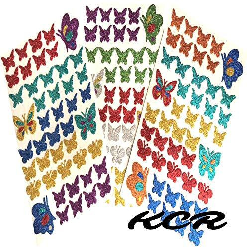Kcr Eva Foam Glitter Butterfly/Butterflies Self Adhesive Stickers For Kids, Children Learning Or Art & Craft(Set Of 3)