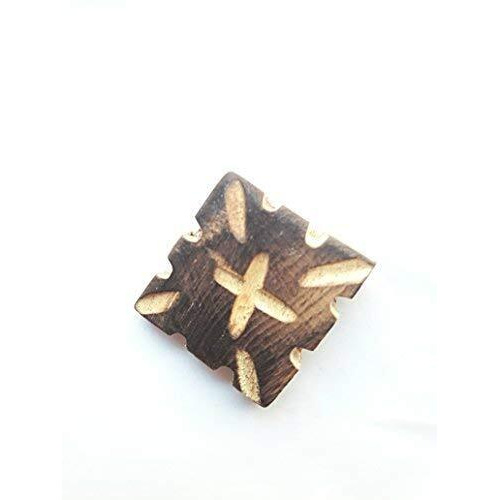 Paushak Boutique Wooden Double Shaded Square Button (5 Pieces)