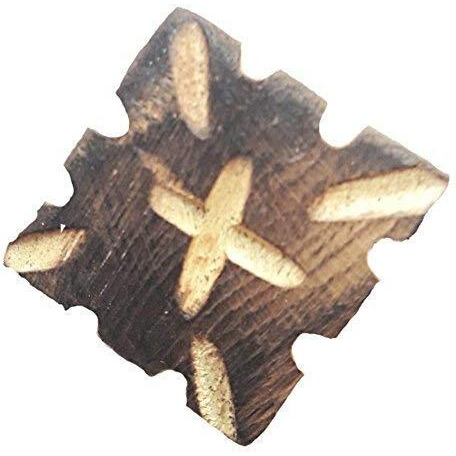 Paushak Boutique Wooden Double Shaded Square Button (5 Pieces)