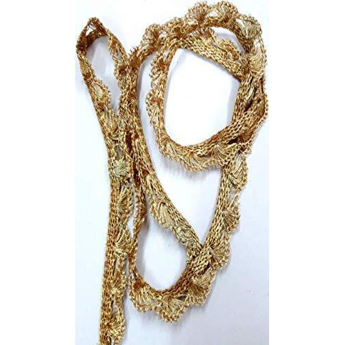 Paushak Boutique Golden Designer Lace (9 Metre)