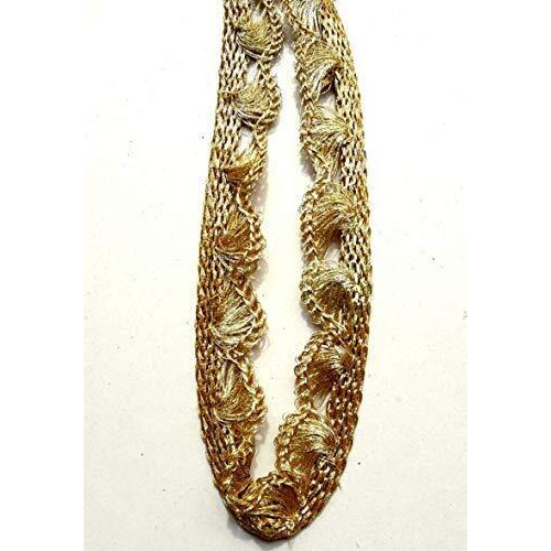 Paushak Boutique Golden Designer Lace (9 Metre)