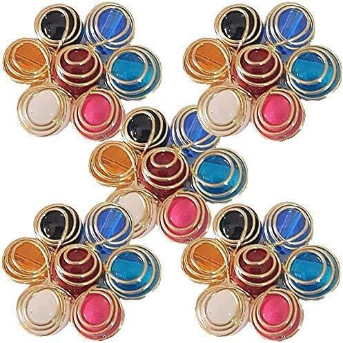 Paushak Boutique Beautiful Multicolour Ball String Style Buttons (Piece Of 5)