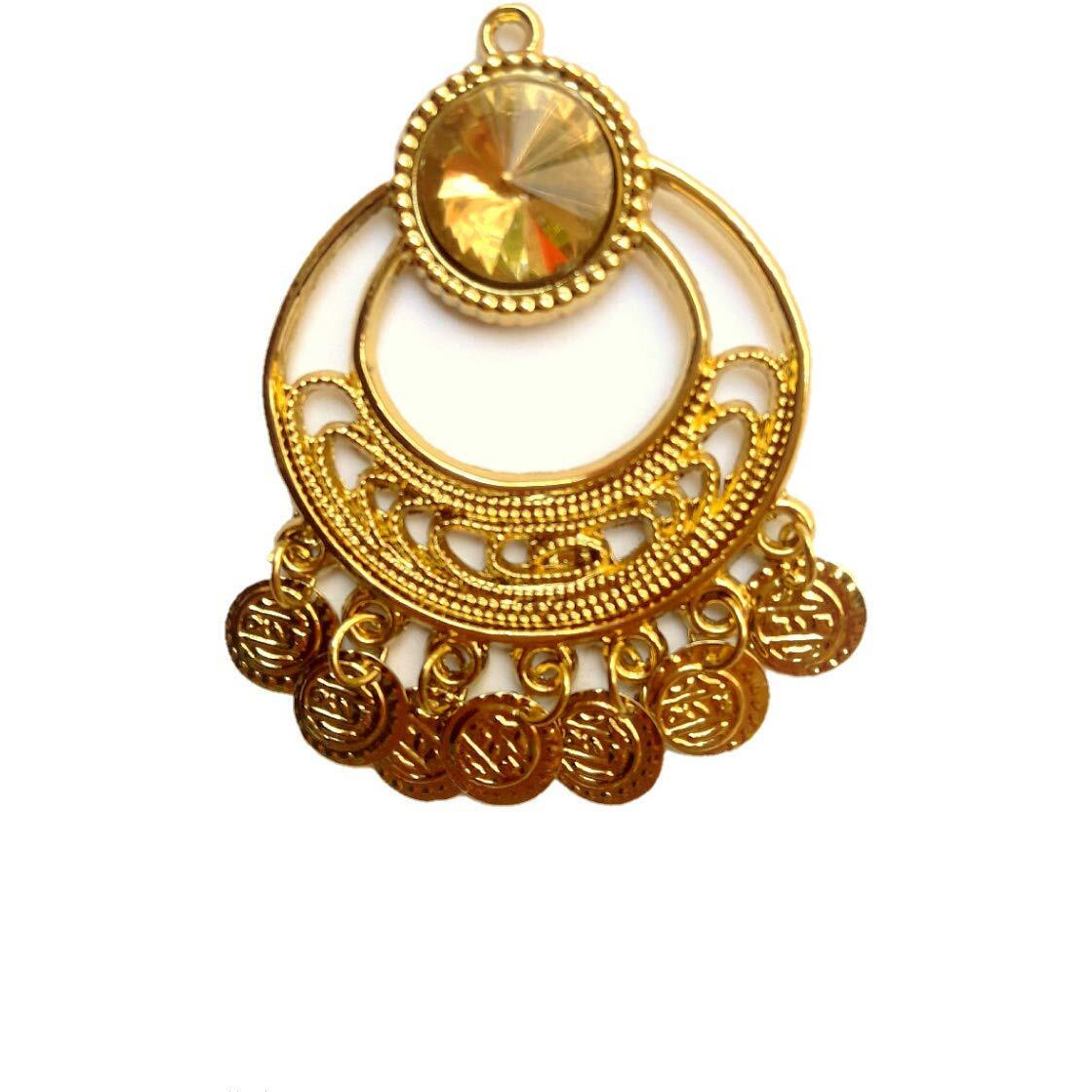 Paushak Boutique Designer Golden Round Ginni Hanging Button For Indian Dresses For Kurties,Gowns And Party Wears Dresses (Set Of 1)