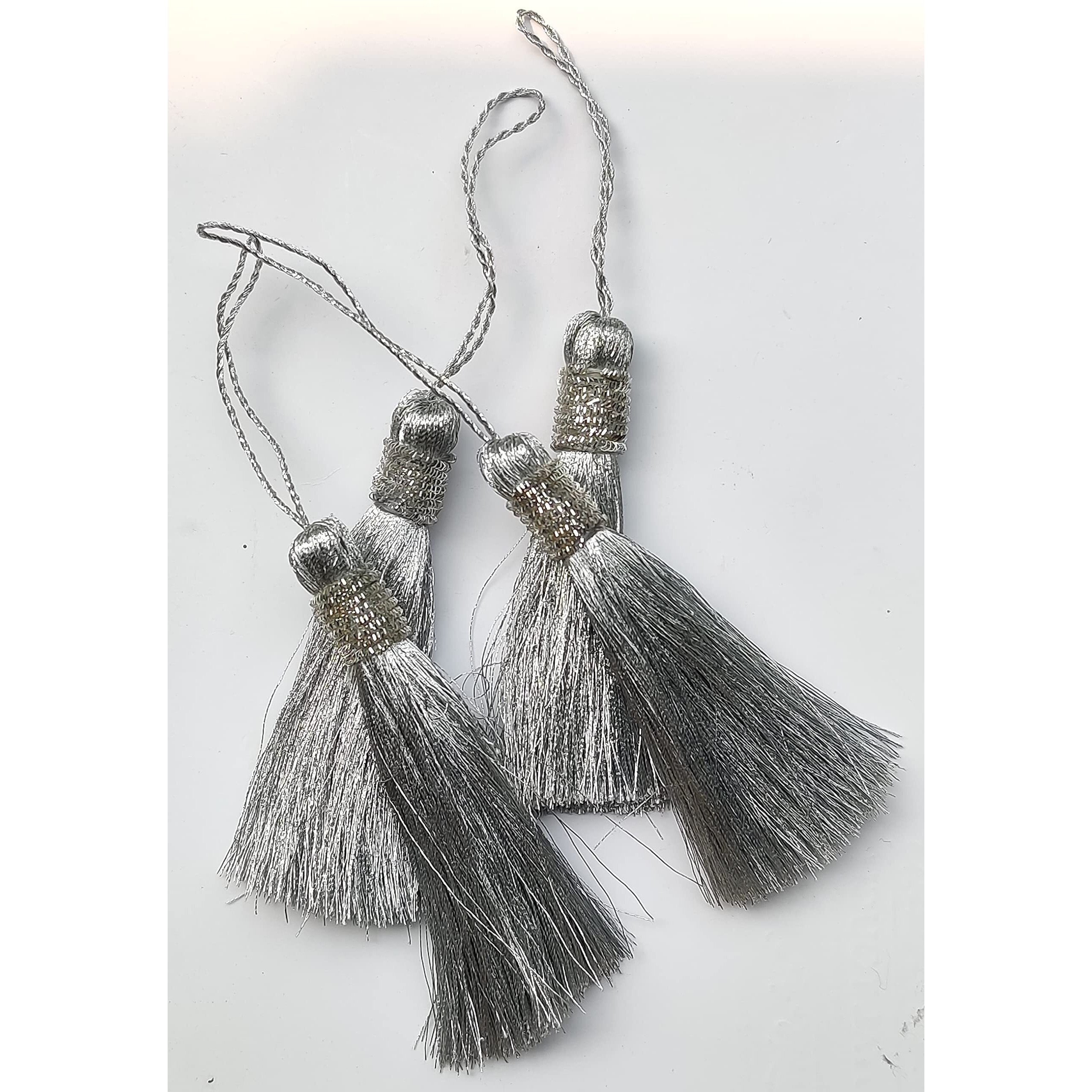 Paushak Boutique Silver Broom Latkan (Set Of 2)