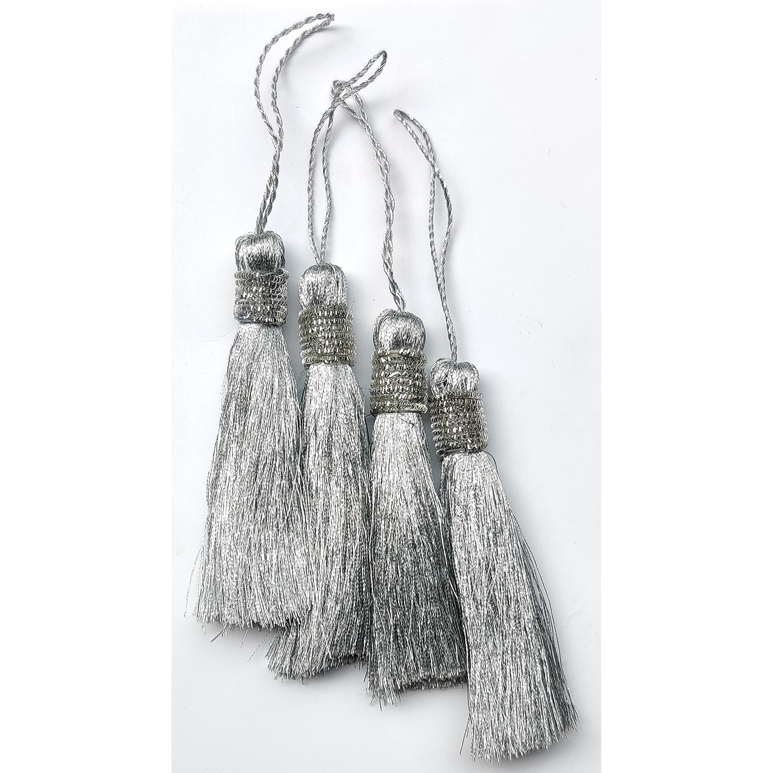 Paushak Boutique Silver Broom Latkan (Set Of 2)