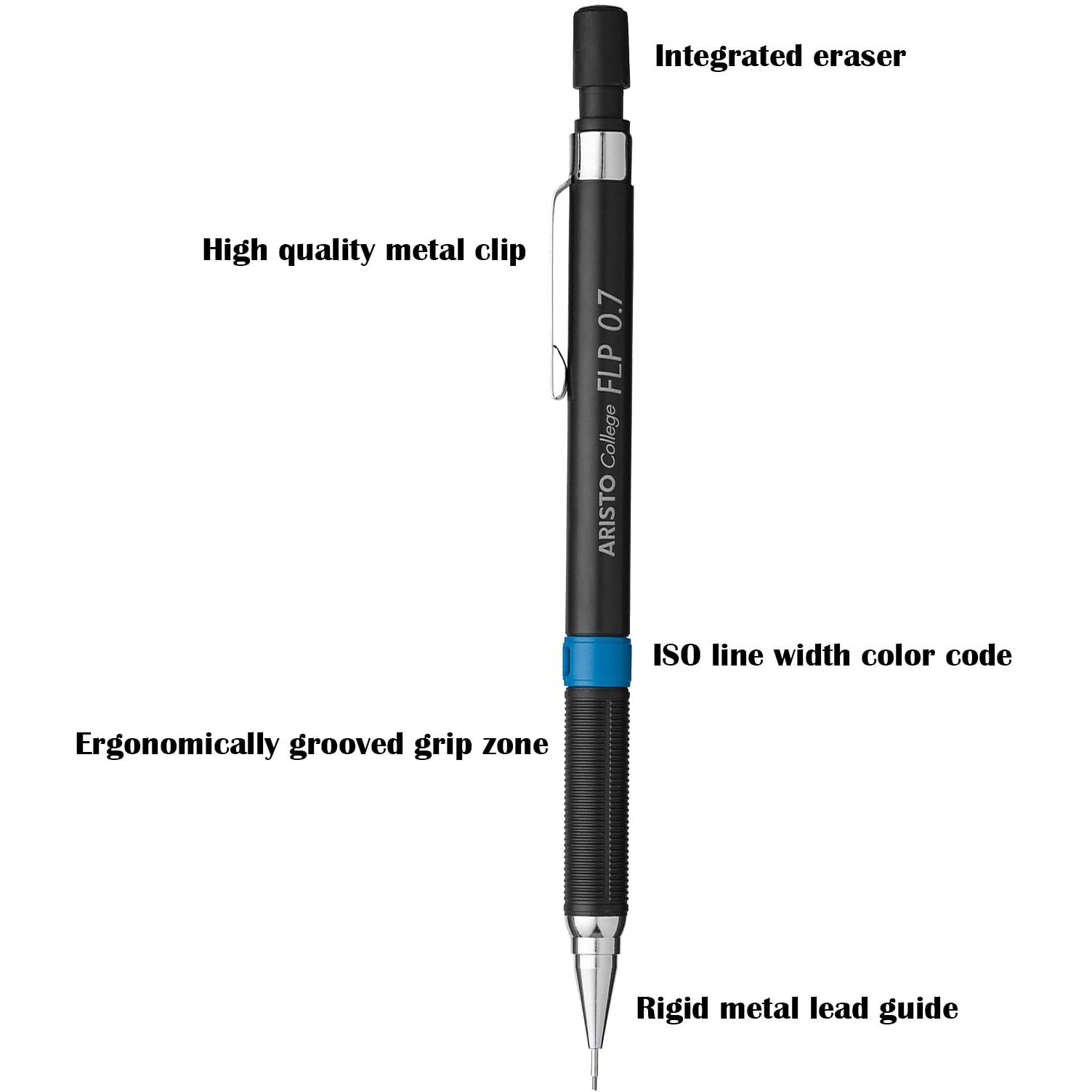 Aristo 0.3Mm 0.5Mm 0.7Mm Mechanical Clutch Lead Pen Pencils | Spare Hb Leads | For Drafting Writing Sketching Drawing Calligraphy