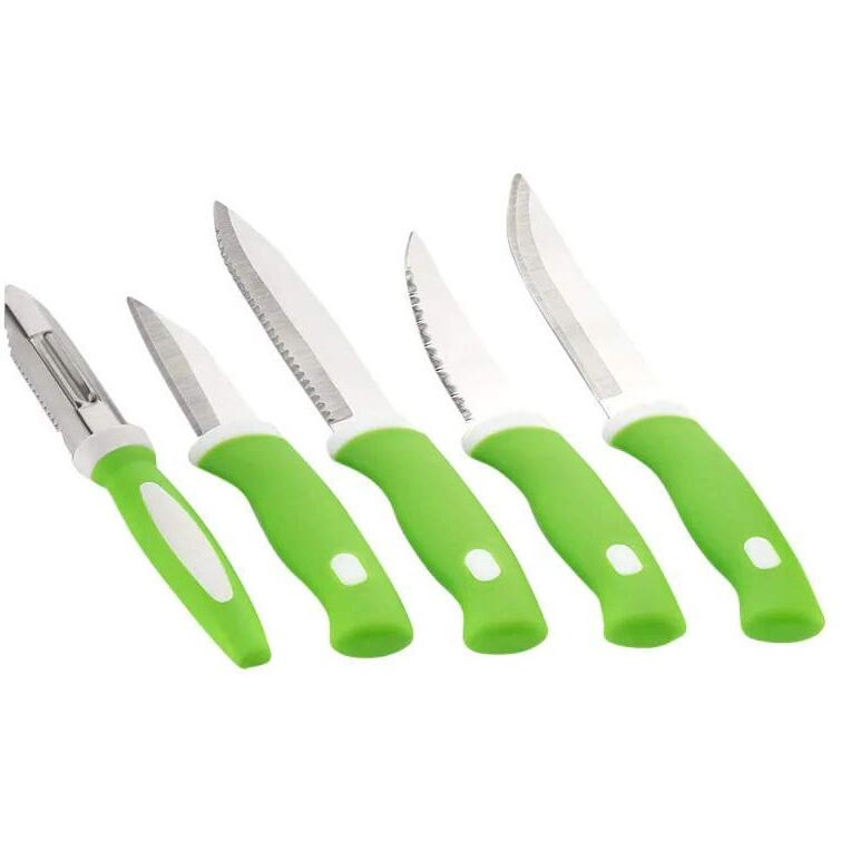 Fluzov Stainless Steel Knife Stand, Knife And Peeler 4 Knife + 1 Peeler + 1 Stand