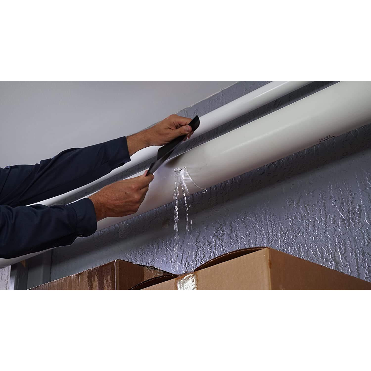 Mirariya Waterproof Flex Tape,Seal Repair Tape, Super Strong Adhesive Sealant Tape To Stop Leakage Of Kitchen Sink,Toilet Tub, Leak Stop, Rubberized Stop Leak Tape, (4 Inch X 5 Feet, Black, 1 Pis)