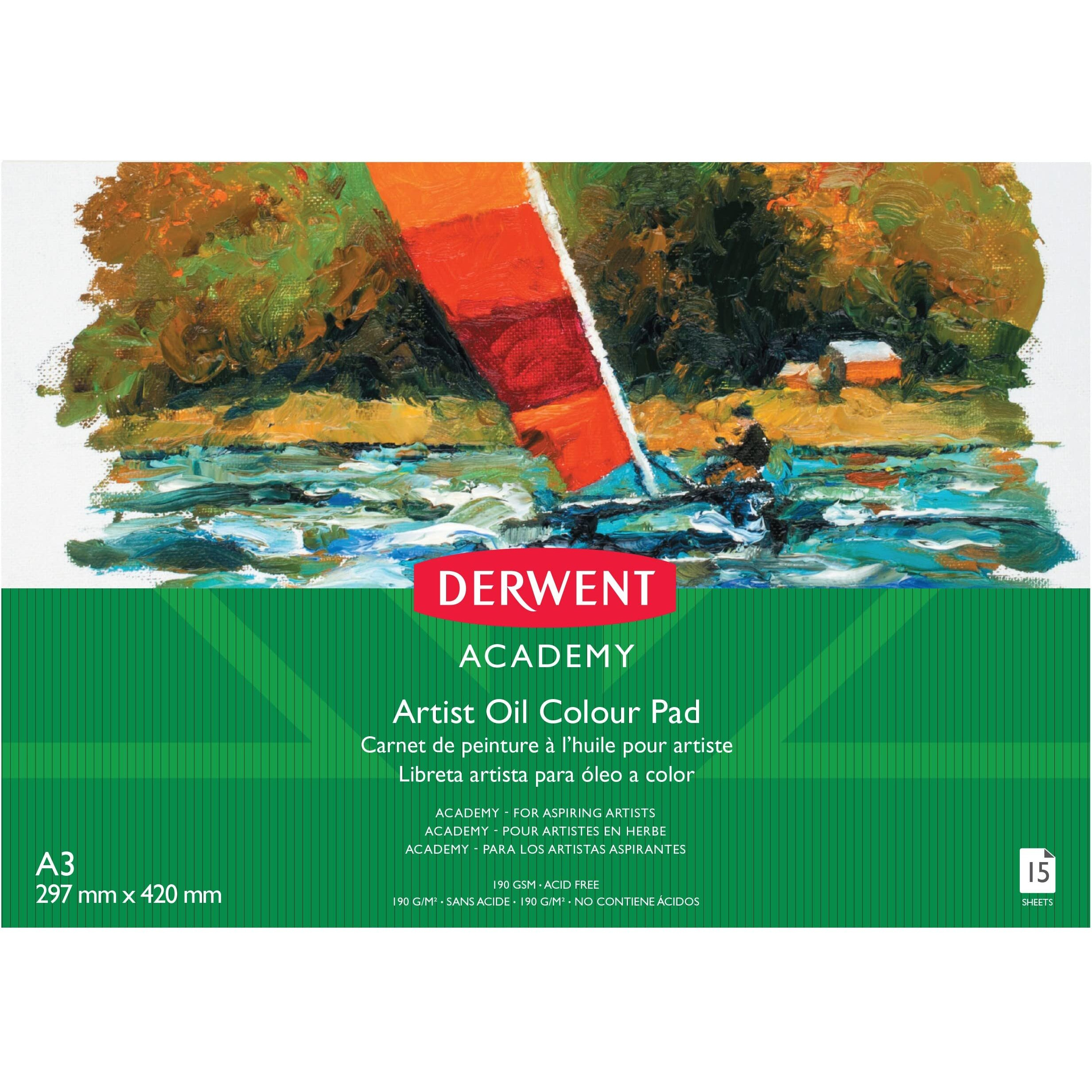Derwent Academy Oil Pad 15 Sheets, 190 Gsm (A3 Landscape)