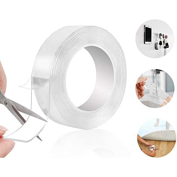 Kindred Double Sided Tape Multipurpose Removable Adhesive For Walls Washable Reusable Strong Sticky Strips Grip Wall Washable Tape 3 Meter.(Pack Of 1)