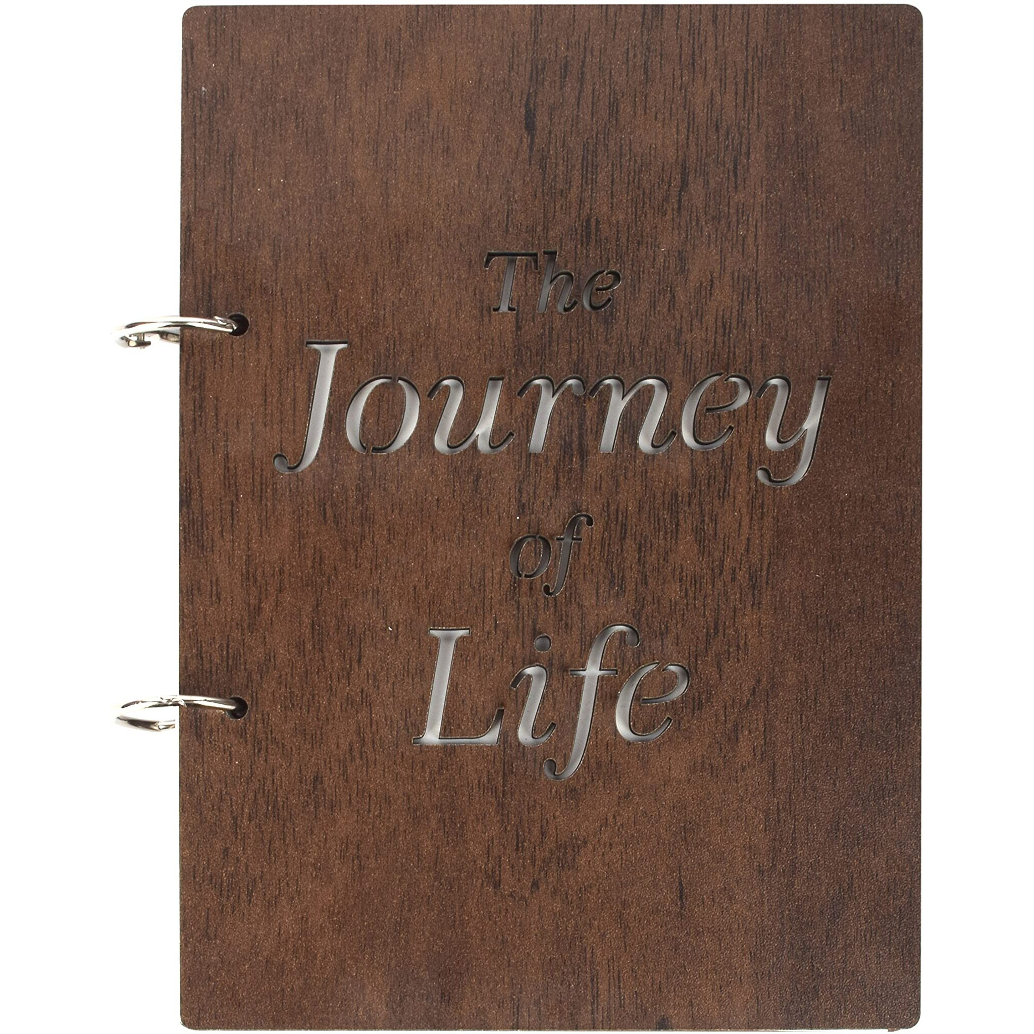 Ramoji International Wooden Scrapbook With Refillable Ring Lock & Plain Paper For Dairy,Photo Album,Writing Memories & Office Use,Drawing For Gift,A5 6X8.5 Inches (Life Designed Scrapbook)