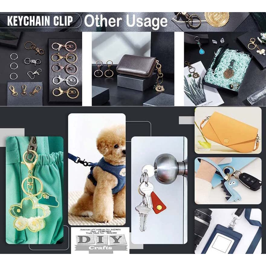 Diy Crafts 10 Only Kerings, White Nickel, Only Kerings, Swivel Clasps Set Metal Lanyard Snap Hook, Lobster Claw Clasps Keychain Rings Open Rings Eye Screws Pins(10 Only Kerings, White Nickel)