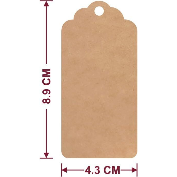 Townbus 300 Pcs Of Double Sided Blank Craft Brown Hang Tags With String For Return Gifts | Plain Price Tags With Jute Rope | Thread