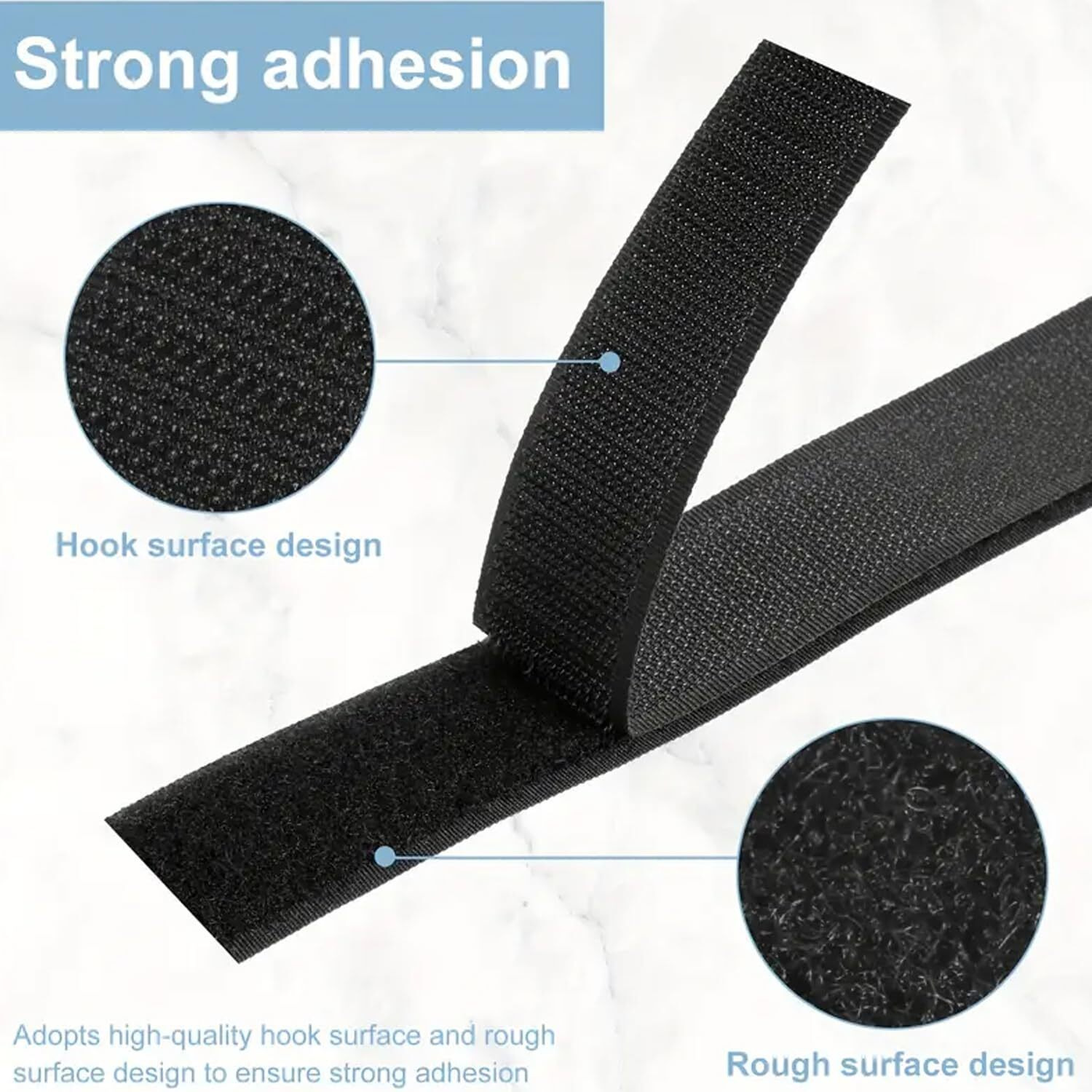 Aakriti Sew On Hook And Loop Tape, Non-Adhesive Sticky Back Nylon Fabric Fastener Interlocking Tape For Sewing Crafts Diy, Clothes & Shoes Size-0.75Inch(20 Mm) (5M - Black)