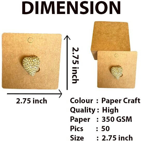 Zenomia Brooch Display Card Hair Barrettes Pin Brooch Cardboard Badge Hair Accesories Paper Small Clip Tag (50Pcs) 7Cmx7Cm