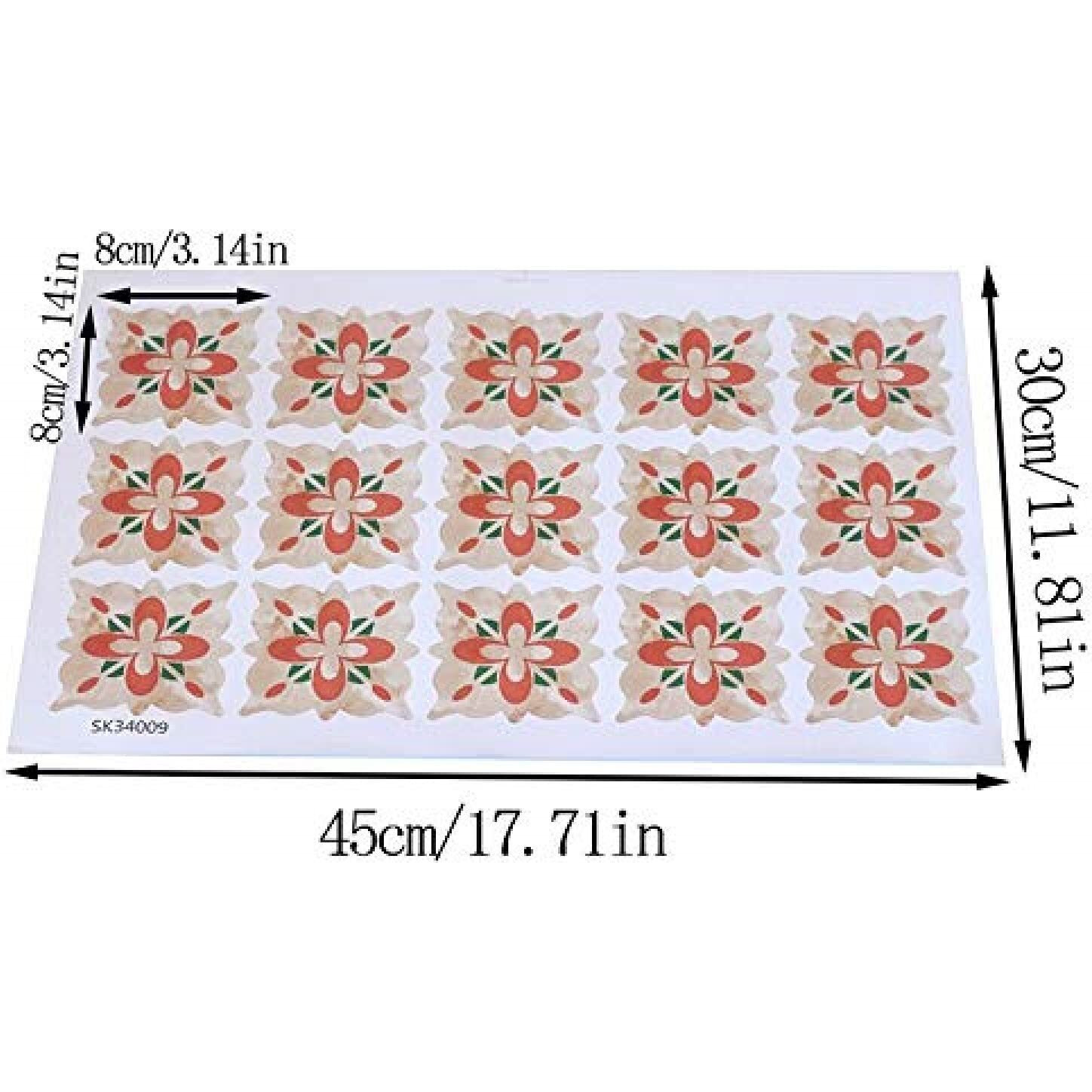 Jaamso Royals Multicolor Square Design Vinyl Peel And Stick Self Adhesive Home Decor Floor Sticker (45 Cm X 30 Cm) P