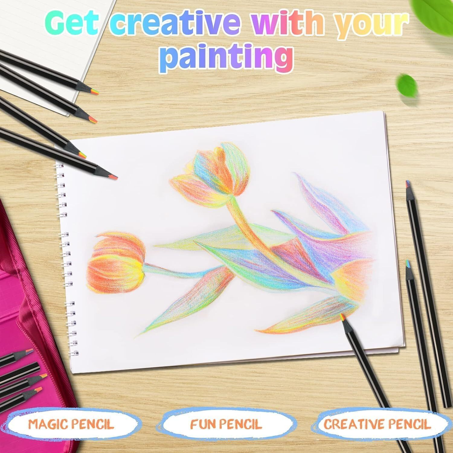 Sgmvk 12 Colors Rainbow Pencils For Kids Adults Rainbow Colored Pencil Art Supplies For Girls Boys Multi Colored Pencils Bulk For Coloring Drawing Sketching, Pre-Sharpened