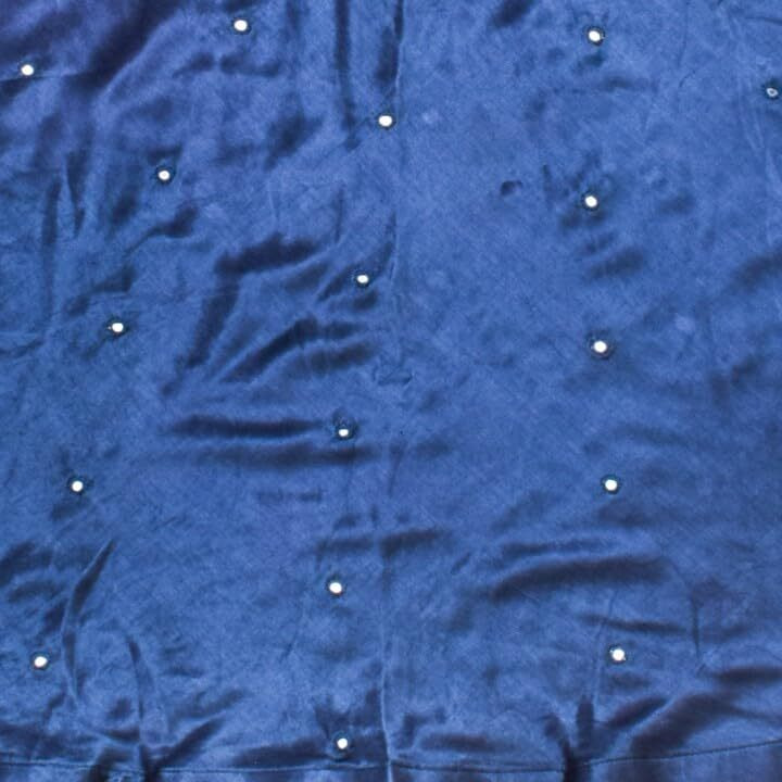 Ethnics Of Kutch Mirror Work Mashru Silk Garba Skirt For Women Indigo On 4 Mt