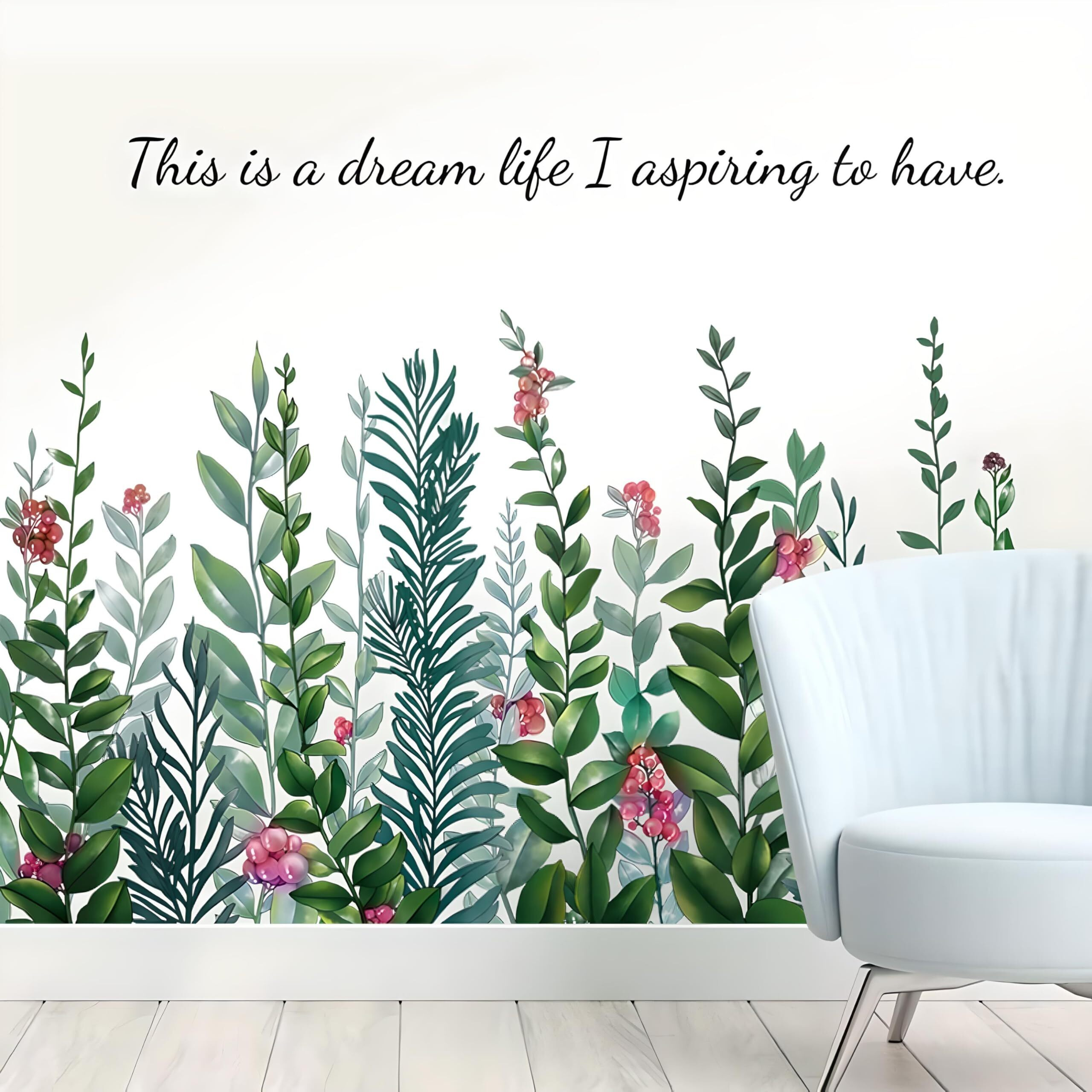 Jaamso Royals Green Vine Plants Potted Nature Wall Stickers, For Living Room, Beautiful Wall Stickers, Stickers Tree Design, For Wall Decoration (60Cm X 90Cm)