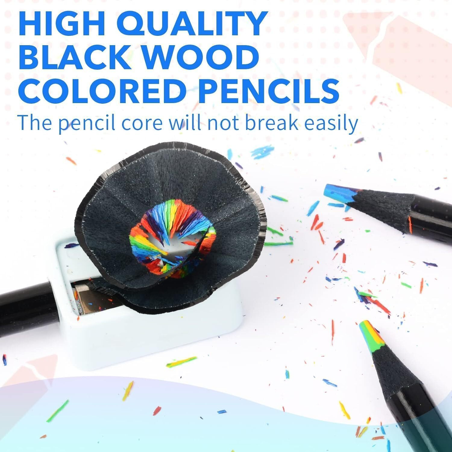 Nityasiddh 12 Colors Rainbow Pencils For Kids Adults, Rainbow Colored Pencil Art Supplies For Girls Boys, Black Wood Multi Colored Pencils For Coloring Drawing Sketching