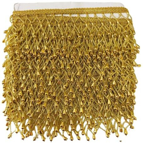 Jain Creation 9 Meter Fancy Golden Joe Lace With Glass Pot Design | Border Lace For Dresses, Sarees, Lehenga, Suits, Blouses, Dupatta, Chunri And Craft