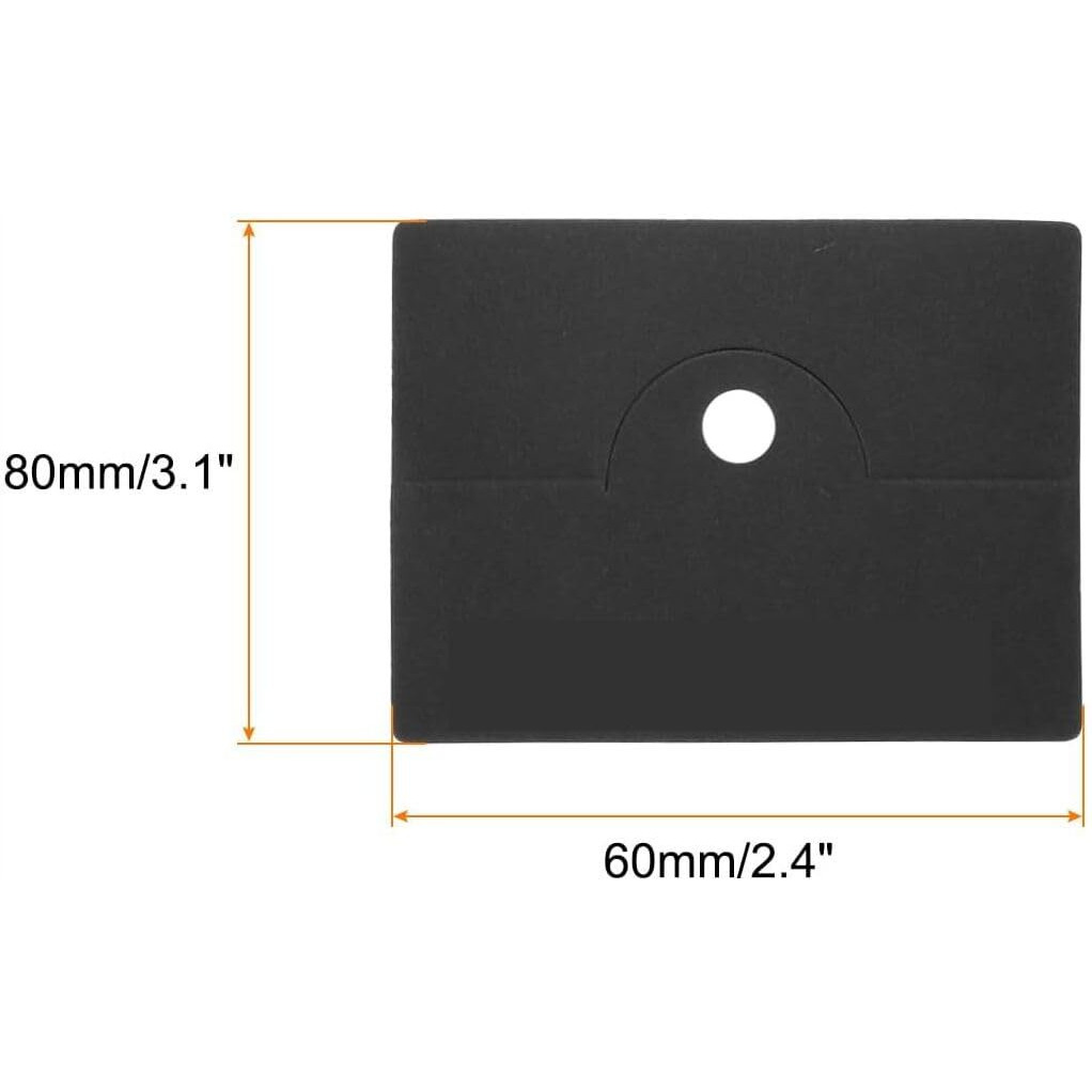 Zenomia Jewelry Card For Small Business, Hanging Display Cards, Bracelet, Earring, Keychain Black 50Pcs With 50Bag(3.14X2.36In)
